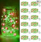 btfarm 12 Pack Fairy Lights Battery Operated [3 Modes], 7ft 20 Led Twinkle Lights String Lights Waterproof Bulk Small Mini Silver Wire for Christmas Mason Jars Wedding Table Centerpiece, Red Green