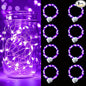 pozzolanas 8 Pack Purple Battery Operated String Lights - 7ft Waterproof Fairy Lights with 20 LEDs for Home, Mason Jar, Party, Wedding, Halloween, Christmas Decorations