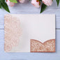 20 Pcs Laser Cut Wedding Invitations Card Pocket with Envelope for Birthday Party Baby or Bride Shower Invite suitable for 5 * 7 Inches Insert Paper (Rose Gold Glitter)