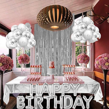 Silver Foil Fringe Curtain 3.3×8.3FT 2 Packs, Metallic Tinsel Curtains Party Streamers for Birthday Graduation Baby Shower Decoration (2pcs,3.3FT×8.3FT, Silver)