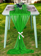 MDS Halloween Chiffon Table Runner - 25 Pack, 29 x 170 Inches, 14ft Each - Sheer Spooky Table Runners for Haunted House Parties, Trick-or-Treat Tables, Witchy Décor, Wedding & Events - Green