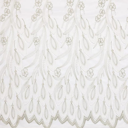 VISIONTEX White Sheer Voile Curtains, Decorative White Embossed Drip Rod Pocket Window Drapes for Home Kitchen, Living Room and Bedroom 54 x 63 Inch, Set of 2 Curtain Panels