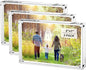 Boxalls 5x7 Inches Acrylic Picture Frames- 3 Pack, Desktop Frameless Photo Frames with Magnetic, Double Sided Transparent (3 Pack)