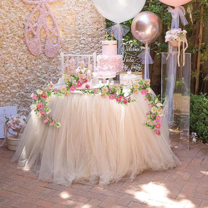 Silk Flower Garland Pink Wildflower Garland with Artificial Sunflower Daisy 6.5Ft Fake Hanging Vines for Party Wall Home Party Backdrop Wedding Indoor Baby Shower Decorations