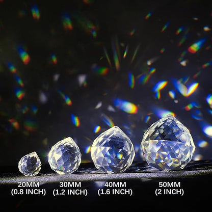 Crystalsuncatcher 20mm/0.78inch Clear Glass Crystal Ball Prism Feng Shui Lamp Hanging Drop Chandelier Pendants Suncatchers Pack of 12 pcs