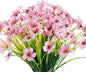 12 Bundles Artificial Flowers Outdoor UV Resistant Fake Flowers No Fade Faux Plastic Plants Garden Porch Window Box Decorating (Pink)
