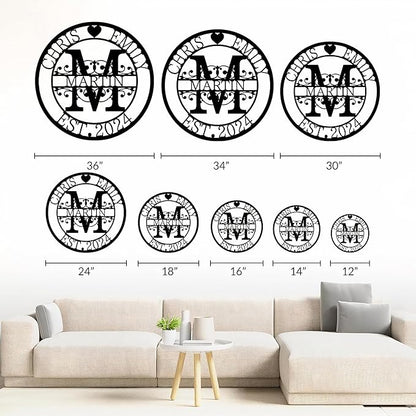 Personalized Metal Name Signs, Split Letter Monogram Wall Decor, Custom Last Name Sign, Family Name Sign for Outdoor, Personalized Wedding Gift, Garden Decor, Metal Wall Art, Housewarming Gift