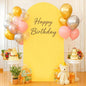 7.2FT Yellow Arch Backdrop Cover - Polyester Fitted Wedding Arch Stand Covers Round Top Chiara Arch Backdrop Cover for Birthday Party Banquet Photo Background Decoration