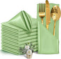 50 Pieces Sage Green Satin Napkins, 17" x 17" Square Table Napkins, Silky Soft Smooth Washable Napkins for Restaurant, Weddings, Dinner, Party Decoration