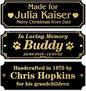 Caramel Sweet Life Personalized Name Plates, Black Engraved Plaque with Gold Text, Trophy Plates Engraved, Custom Name Plate with Adhesive Backing or Screws, 3" W x 1" H