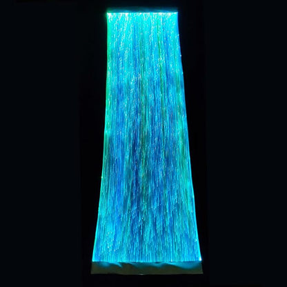LED Light Up Coffee Table Runner - Fiber Optic Fabric Table Cloth Cover for Party Wedding Halloween Christmas (Black Fabric)