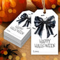 50 Pcs Halloween Tags with String, 2.1"×3.5" Bowknot Paper Gifts Tags, Bat Trick or Treat for Candy, Spider Happy Halloween Gifts Tag Wrap for Party Favor - B06