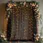 10x10ft Black Tulle Backdrop Curtain with String Lights, Wrinkle-Free Sheer Wedding Backdrop for Birthday Parties, Baby Showers, Bridal Showers, Photo Shoots and Home Decorations, Black