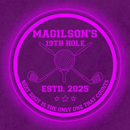 Custom Golf LED Bar Sign – Personalized Color Changing Acrylic Wall Decor for Home Bar, Man Cave, Game Room, or Patio (Golf Bar, 12 INCHES)