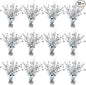 12 Pack Metallic Foil Spray Centerpiece Star Table Decoration Burst Table Centerpieces for Birthday Wedding Anniversary Graduation Holiday Party Supplies Decor, Silver