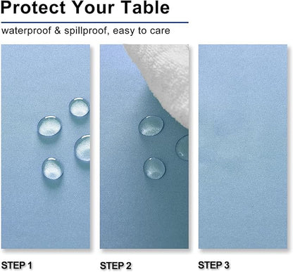 Hiasan Dusty Blue Tablecloth for Rectangle Tables - Waterproof and Spillproof Washable Fabric Table Cloth for Dining Room Kitchen Party, 60 x 120 Inch