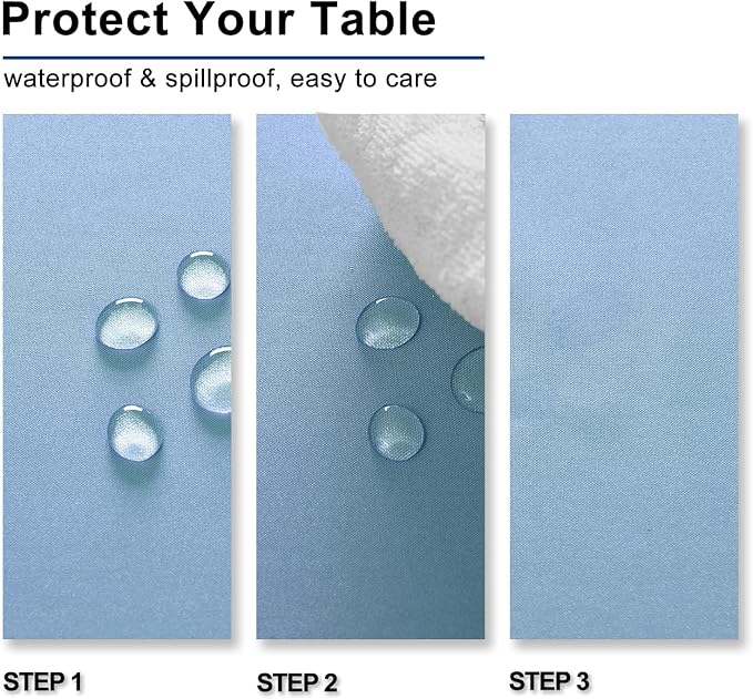 Hiasan Dusty Blue Rectangle Tablecloth - Waterproof Spillproof and Wrinkle Resistant Washable Polyester Table Cloth for Dining Party, 52 x 70 inch