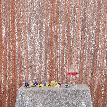 Eternal Beauty Rose Gold Sequin Backdrop, 5x7 Ft Glitter Background Curtains for Shimmer Photography Party Wedding Birthday Back Drop Decor