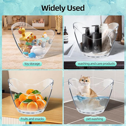 Large 8L Party Beverage Bucket, Acrylic Ice Bucket for Cocktail Bar, Cooler for Champagne, Red Wine or Beer, Food Grade, Suitable for Home Parties, Bars and Outdoor