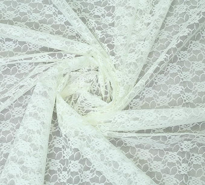 MDS Pack of 15 Wedding 12 x 108 inches Lace Table Runner for Wedding, Decorations for Birthday Parties, Banquets, Graduations, Engagements, and Runners fit Rectangle, Round Table- Ivory