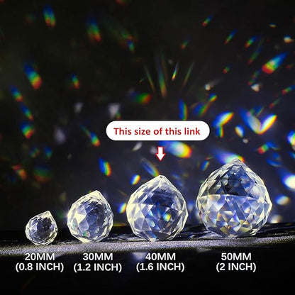 Crystalsuncatcher 20Pcs 1.75 inch/40mm Clear Crystal Ball Prism Pendant Suncatcher for Feng Shui/Divination or Wedding/Home/Office Decoration