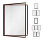 Goodsmart Restaurant Menu Covers - 25 Pack Burgundy 8.5" x 11", 2-Page/4-View, Side-Loading Vinyl Menu Holders, Clear Sleeves, Double-Stitched Edge, Leather-Style Café Menu Covers with Gold Corners