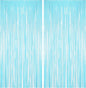 BRAVESHINE Foil Fringe Curtains Party Backdrop - Tinsel Curtain Backdrop Streamers Party Supplies for Halloween/Boo/Baby Boy/Frozen/Under Sea/Shark/Mermaid Birthdays Decorations - 2Pcs Pastel Blue