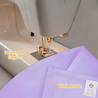 BRILLMAX 8 Pack Lavender Tablecloths for 6 Foot Rectangle Tables 60 x 102 Inch - 6ft Rectangular Bulk Linen Polyester Fabric Washable Cloth Cover for Wedding Reception Banquet Birthday Party