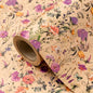 WRAPAHOLIC Kraft Floral Wrapping Paper Roll - Mini Roll - 17 Inch x 16.5 Feet - Garden Wildflower Wrapping Paper Perfect for Girls Women Birthday, Wedding, Bridal Shower