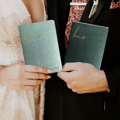 Vow Books His and Hers Wedding Vow Books Bride and Groom Vow Books Wedding Essentials Wedding Accessories(XZ-GB-Sage)