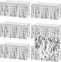 6 Pack 29x108 Inch Silver Wave Foil Fringe Table Skirts Metallic Banner for Tinsel Streamer Garland Backdrop for Parade Floats Wedding, Mother's Day, Birthday Mardi Gras Party Decorations