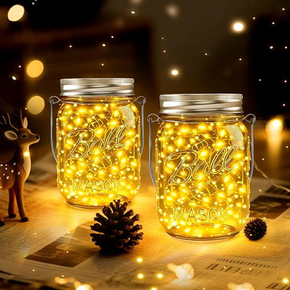 ZNYCYE Mason Jar Solar Lights for Outside, 6 Pack 30 LED Fairy Lights Mason Jar Solar Lids Outdoor Waterproof String Lights with Hangers (No Jars) for Patio Garden Yard Lawn Decor - Warm White