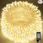LAMPHOME 33ft Christmas Decorative Mini Lights, 100 LED Transparent Wire Fairy Starry String Lights Plug in, 11 Lighting Modes, for Indoor Outdoor Xmas Tree Wedding Party Decoration (Warm White)