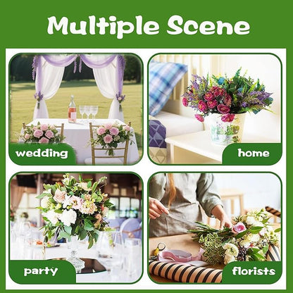 24PCS Round Floral Foam Blocks Holder Set Mini Flower Foam with Bouquet Accessories，Floral Wire, Plant Tape,Crafts Gift Ribbon