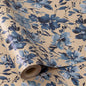 RUSPEPA Blue Floral Wrapping Paper Roll, 17 in x 16.4 ft, Mini Roll, Indigo Gift Wrap, Watercolor Flower Kraft Wrapping Paper Roll for Girls, Women, Spring, Wedding and Birthday