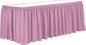 Ultimate Textile Pleat Polyester Fabric Table Skirt - Machine Washable Flame Resistant with Clips for Events, Weddings & Trade Shows, Cut & Sewn in Paterson, NJ - Pink Balloon, 17' Shirred Pleat