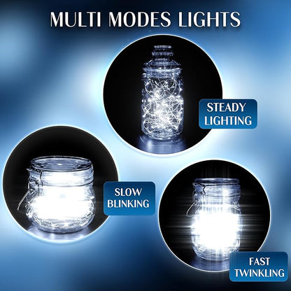 20 Pack Fairy Lights Battery Operated 60 Extra Batteries, 3 Modes 6.5ft 20 LED Mini String Lights, Waterproof Silver Wire Firefly Starry Lights for DIY Wedding Christmas Party, Cool White