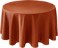 Biscaynebay Fall Tablecloth Textured Fabric Round Tablecloths 90", Rust Thanksgiving Autumn Harvest Water Resistant Fabric Tablecloths for Kitchen, Dining, Wedding, Parties Machine Washable