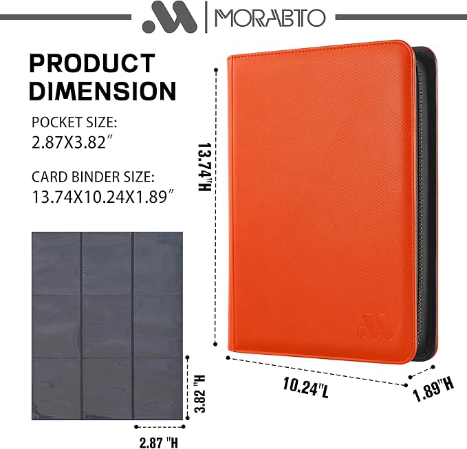 Card Binder 9 Pocket,Trading Card Binder Holds up to 360 Cards with 20 Sleeves,Zipper Card Holder Album Compatible with TCG Card/Game Cards/Sports Card