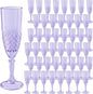Plastic Champagne Flutes, 48PCS Purple Wine Glasses Goblets Cups Reusable Flute, for Weddings Bachelor Parties Toasting and Events(48, Purple)