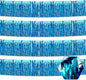 4 Pack 10 Feet Lake Blue Foil Fringe Garland Metallic Tinsel Streamers Banner Wall Hanging Curtain Backdrop for Parade Floats, Wedding, Graduate, Mother's Day, Birthday Party Decoration