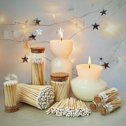 2" Classic White Tip Safety Matches | 300+ Bulk Artisan Matchsticks with Bumble Striker Stickers by Thankful Greetings | Decorative Candle Accessories | Unique & Fun for Home Decor, Gifts, & Events