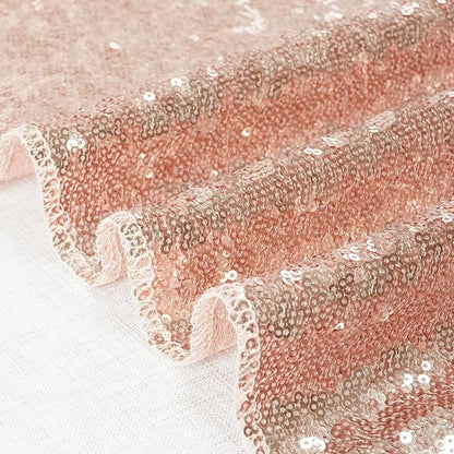 Eternal Beauty Rose Gold Sequin Backdrop, 6x8 Ft Glitter Background Curtains for Shimmer Photography Party Wedding Birthday Back Drop Decor