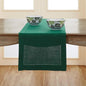 Solino Home Linen Rainforest Green Table Runner 90 Inches Long - 100% Pure Linen Hemstitch 14 x 90 Inch Table Runner for Dining, Fall, Autumn, Thanksgiving, Christmas - Classic Hemstitch