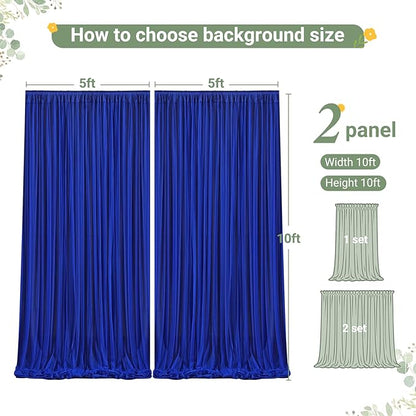 Royal Blue Tulle Backdrop Curtain for Parties Wedding,10ft x 10ft Wrinkle Free Curtain Backdrop,2 Layer Drapes for Backdrop,Polyester Wedding Back Drop for Bridal Shower Birthday Baby Shower