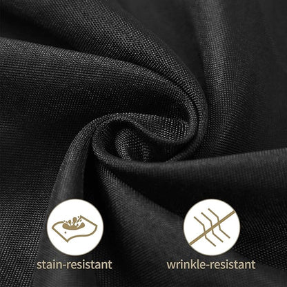 Ascoza 2pack 52x52 Inch Black Square in Polyester Fabric Tablecloth for Wedding,Banquet,Restaurant and Parties