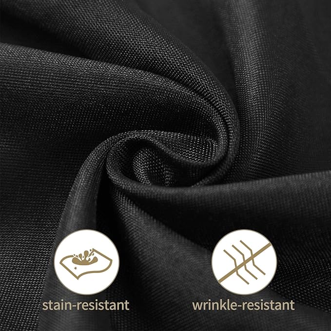 Ascoza 6pack 60x120 Inch Black Rectangular Tablecloth 6 Feet Table Cloth in Polyester Fabric for Wedding/Banquet/Restaurant/Parties