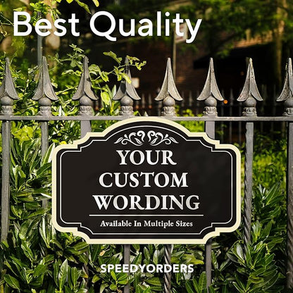 Custom Outdoor Metal Signs, Personalized Aluminum Sign - Driveway, Waterproof - Design 2 Black Charcoal 42x28 In