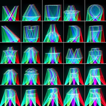 DJ Laser Lights,5 Beam Effect Sound Activated Strobe Laser Light Show with Remote Control Laser Light Projector Party Lights Indoor for Birthday Disco KTV Club Stage DJ Lighting