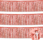 3 Pack 10 Long Rose Gold Metallic Foil Fringe Garland Wall Hanging Tassle Banner, Mother's Day, Easter, Parade Floats, Birthday, Theme Party, Wedding Party Decorations